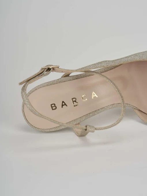 Slingback decolte' tacco 7 cm oro glitter