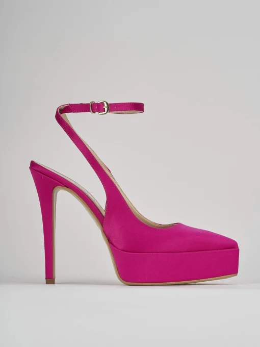 Slingback decoltè tacco 11 cm rosa raso