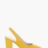 Slingback decoltè tacco 8 cm giallo pelle
