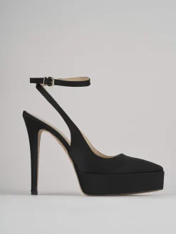 Slingback decoltè tacco 11 cm nero raso