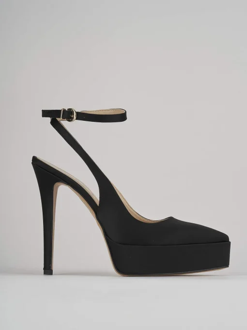 Slingback decoltè tacco 11 cm nero raso