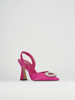Slingback decoltè tacco 9 cm rosa pelle