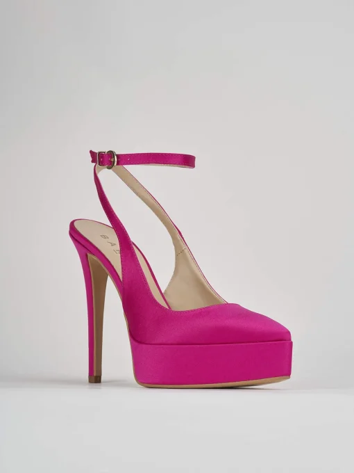 Slingback decoltè tacco 11 cm rosa raso