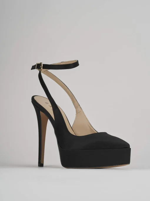 Slingback decoltè tacco 11 cm nero raso