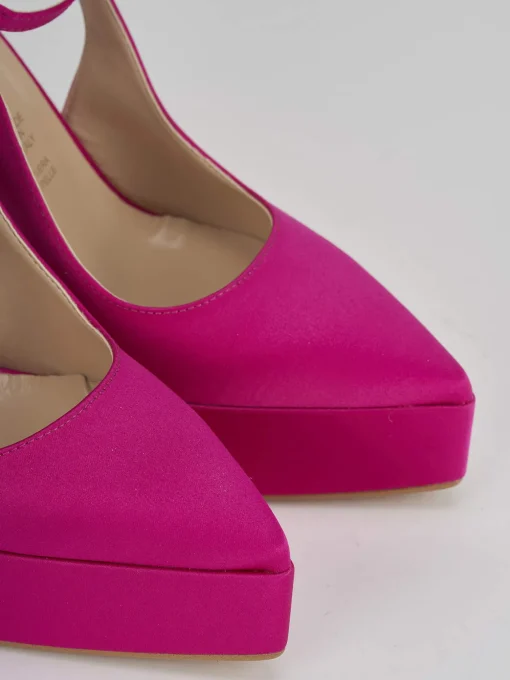 Slingback decoltè tacco 11 cm rosa raso