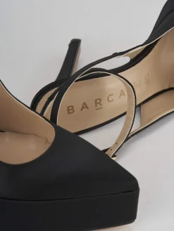 Slingback decoltè tacco 11 cm nero raso