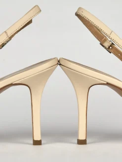 Slingback decoltè tacco 8 cm beige pelle