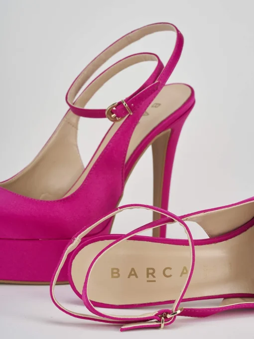 Slingback decoltè tacco 11 cm rosa raso