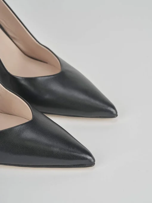 Slingback tacco 9 cm nero pelle