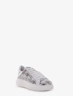Sneakers con fondo alto 3 cm argento