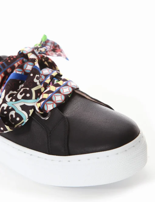 Sneakers fondo alto 3 cm nero