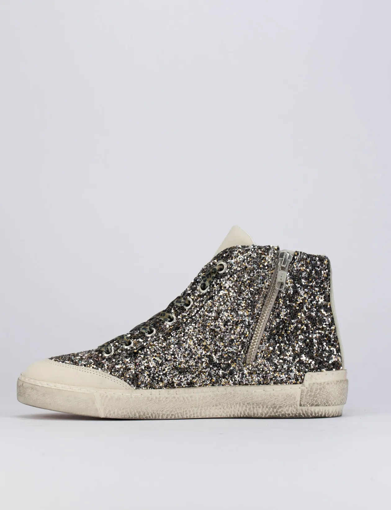 Sneakers glitter argento