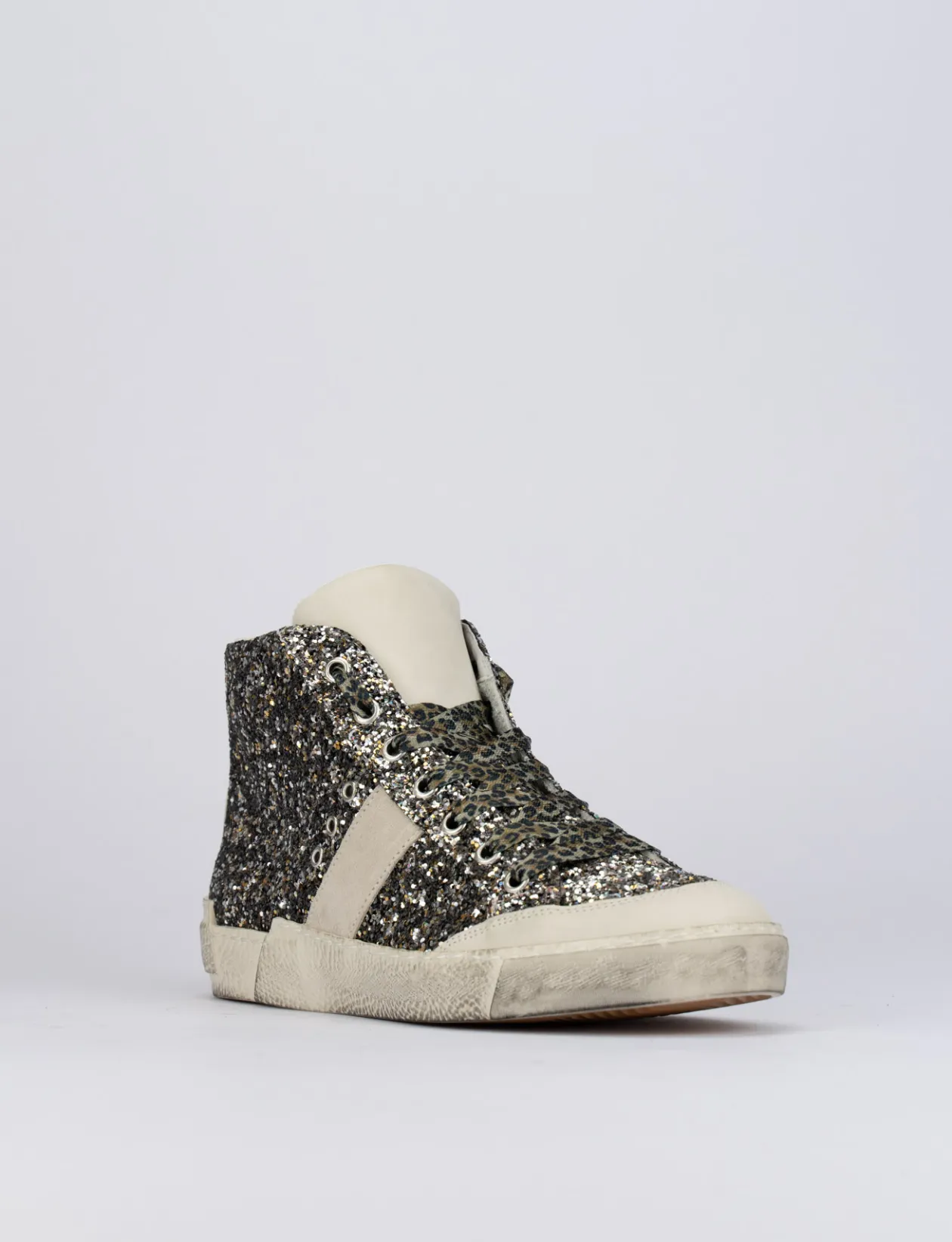 Sneakers glitter argento