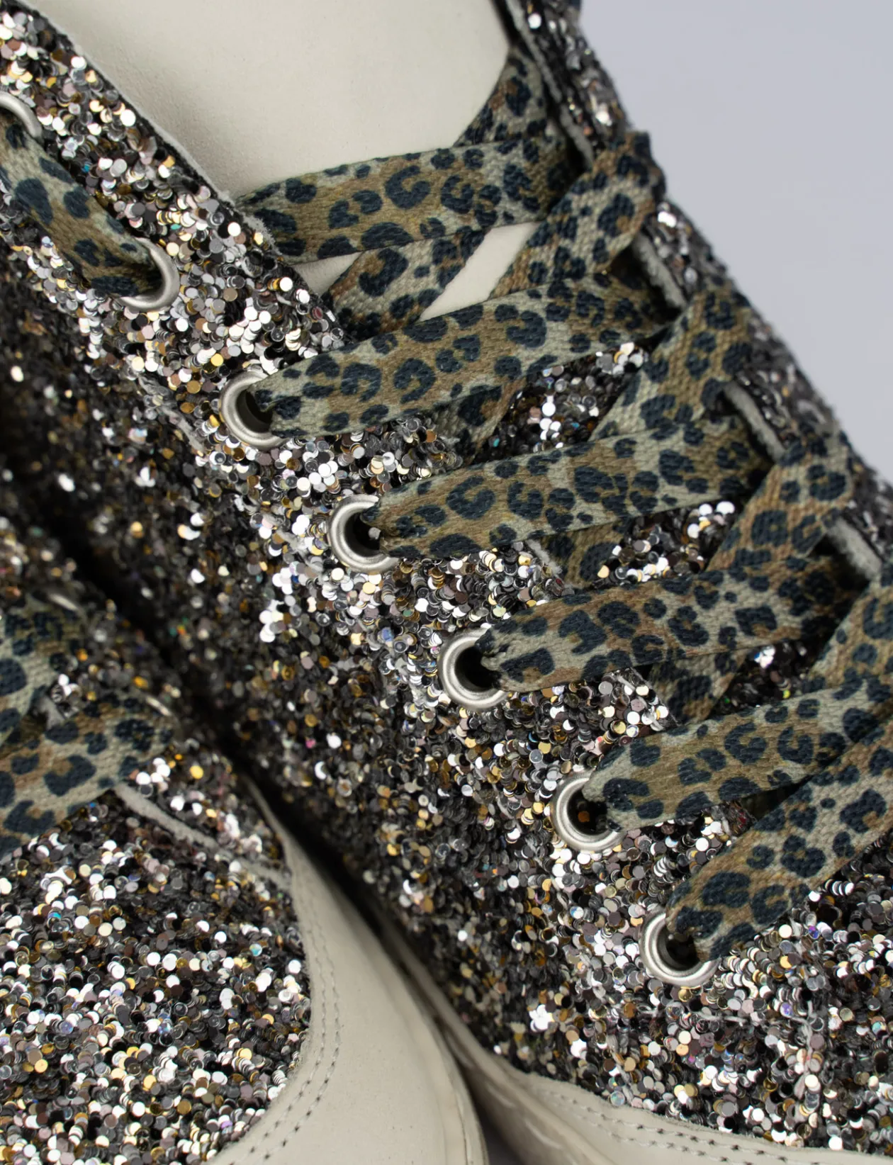 Sneakers glitter argento