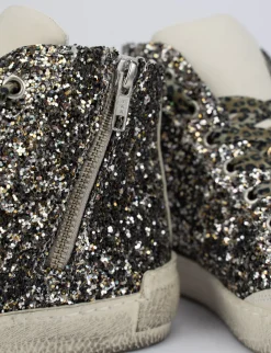 Sneakers glitter argento