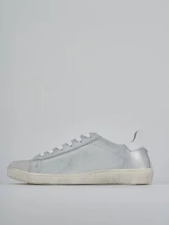 Sneakers pelle argento