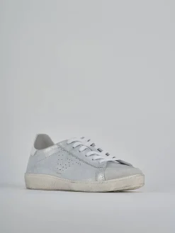 Sneakers pelle argento