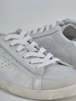 Sneakers pelle argento