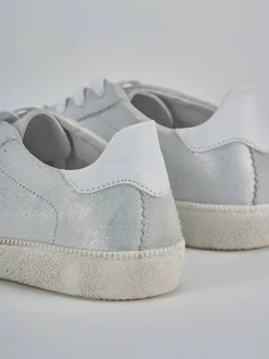 Sneakers pelle argento