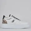Sneakers tacco 1cm pelle bianco
