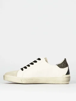 Sneakers tacco 1cm pelle bianco