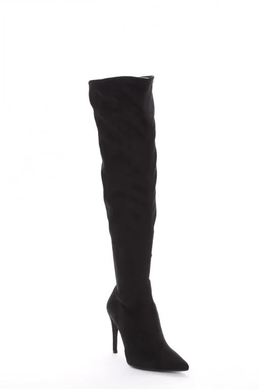 stivale scosciato tacco 9 cm nero