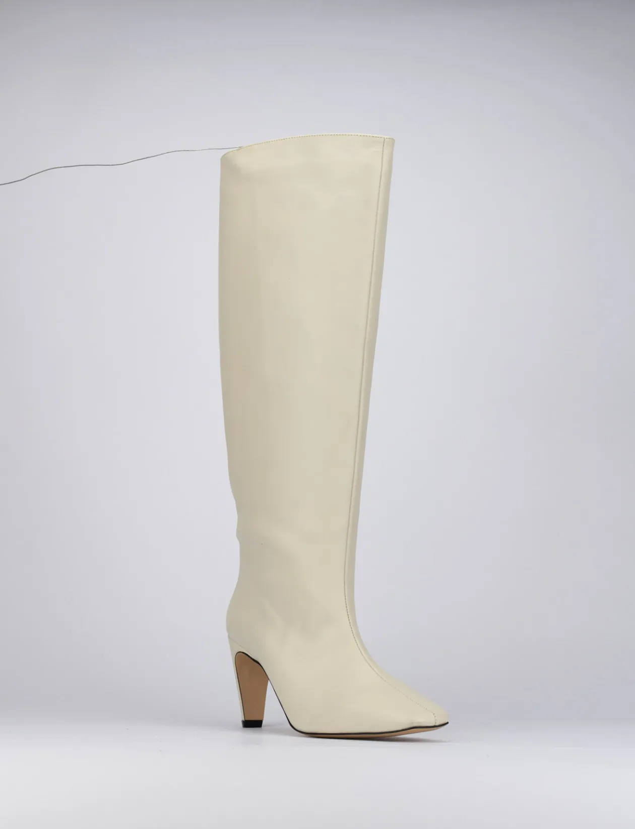 Stivale tacco 7 bianco pelle