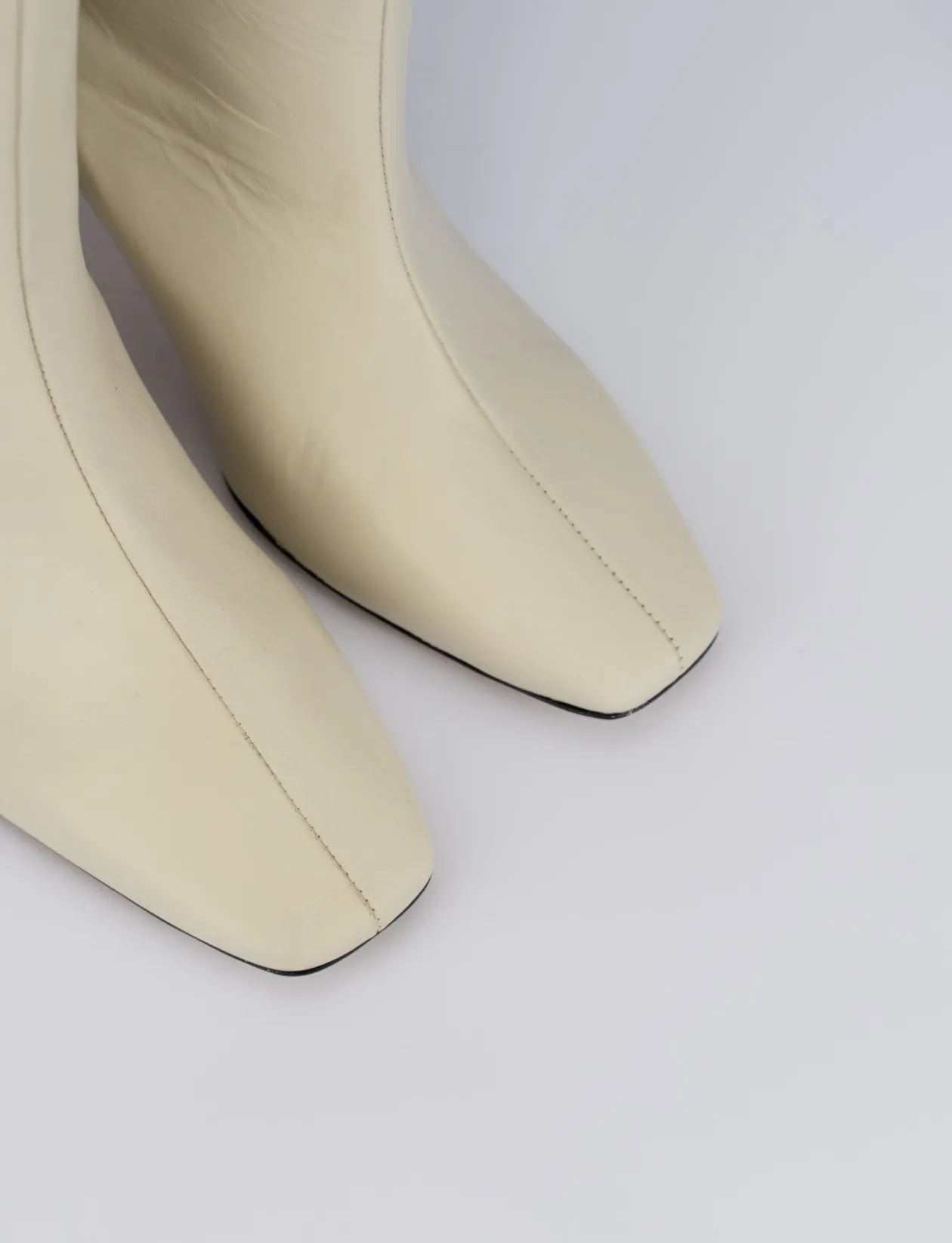 Stivale tacco 7 bianco pelle