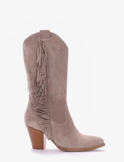 Stivale tacco 8 cm beige