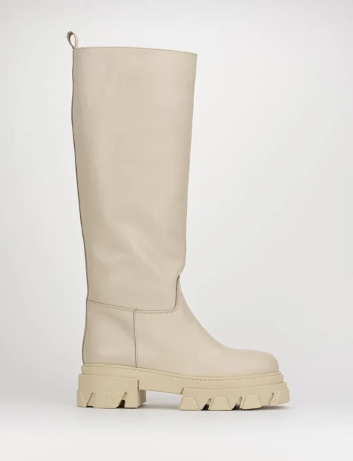 Stivale tacco 2 cm beige