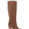 Stivale tacco 7 cm cuoio