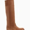stivale tacco 2 cm cuoio