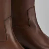 Stivale tacco 2 cm marrone pelle