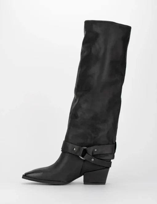 Stivale tacco 5 cm nero