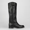 Stivale tacco 2 cm nero