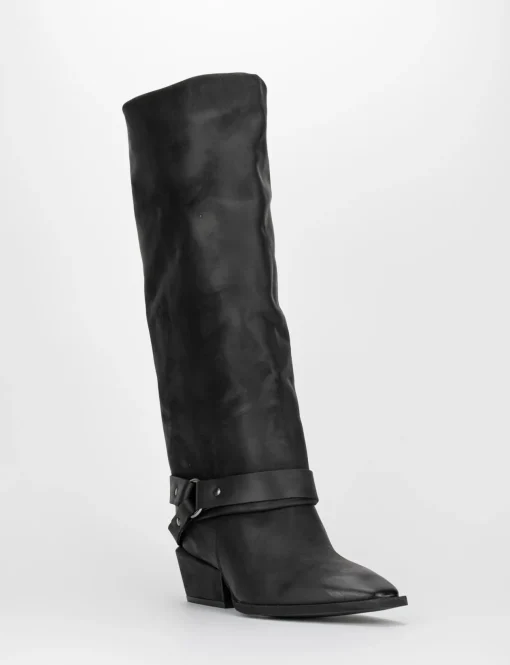 Stivale tacco 5 cm nero
