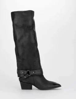 Stivale tacco 5 cm nero