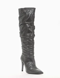 stivale tacco 10 cm nero