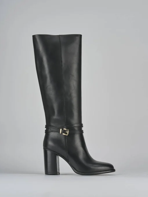Stivale tacco 8 cm nero pelle