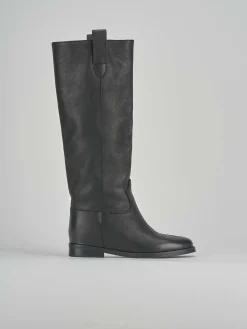 Stivale tacco 2 cm nero pelle