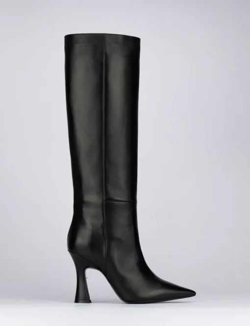 Stivale tacco 9 cm nero pelle