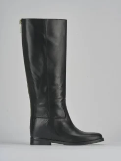 Stivale tacco 2 cm nero pelle
