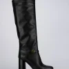 Stivale tacco 8 cm nero pelle