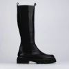 Stivale tacco 1 cm nero pelle