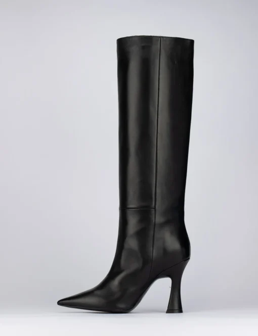 Stivale tacco 9 cm nero pelle