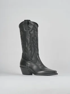 Stivale tacco 4 cm nero pelle