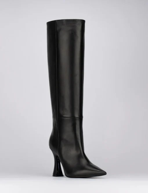 Stivale tacco 9 cm nero pelle