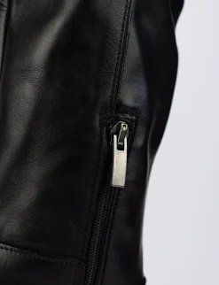 Stivale tacco 1 cm nero pelle