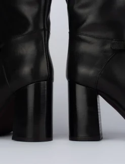 Stivale tacco 8 cm nero pelle
