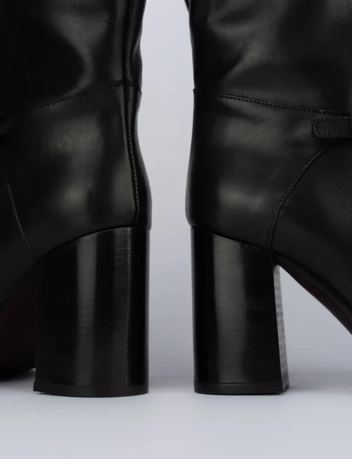 Stivale tacco 8 cm nero pelle